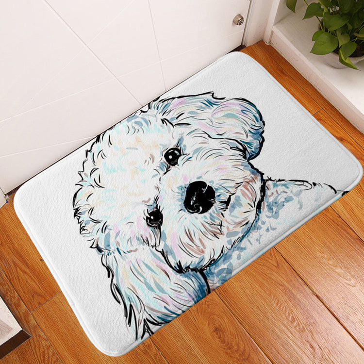 Pet dog flannel floor mat door mat printing foot mat anti-slip mat carpet