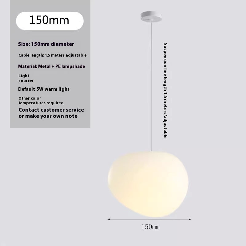 Simple Milky White Pebble Chandelier Restaurant Window Shop Light