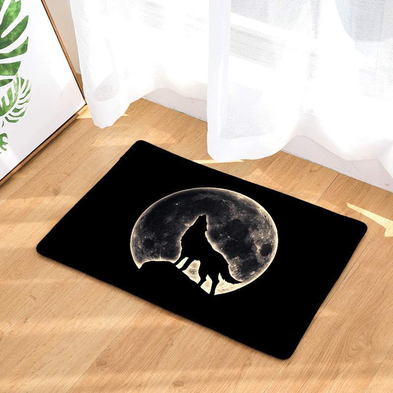 Digital printing flannel floor mat door mat bathroom absorbent non-slip cushion seat cushion carpet