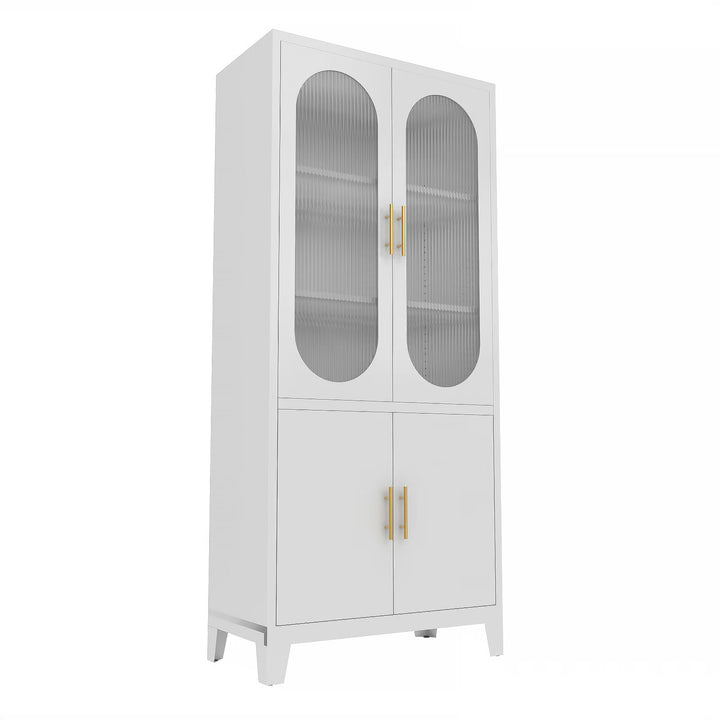 2 Fluted Glass Doors Cabinet