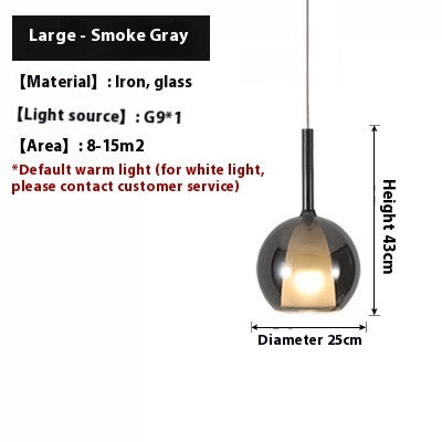 Nordic Restaurant Glass Chandelier Simple