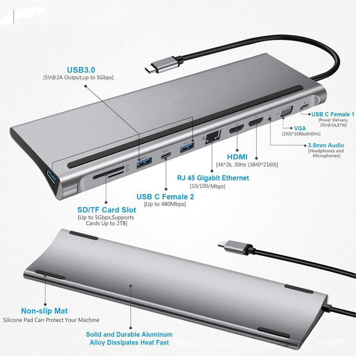 Multipower Dock USB-C To Double PD Fast Charge