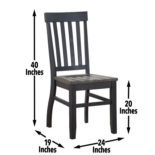 Farmhouse Style 7pc Dining Set - Two-Tone Finish - Cottage Table Design, Schoolhouse Chairs