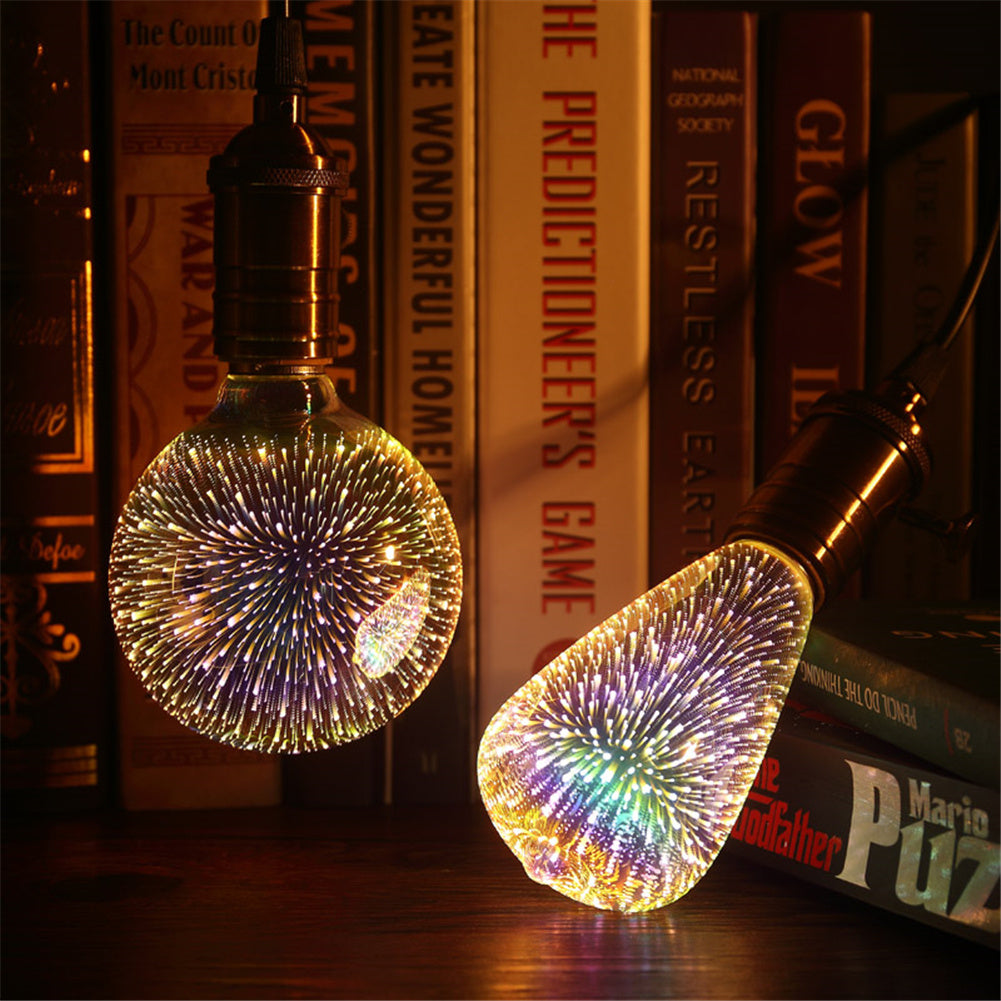 3D Firework LED Bulb LED Light Bulbs 3D Firework Effect 4W E27 Firework LED Lamp Vintage Colorful Decorative Light Bulb