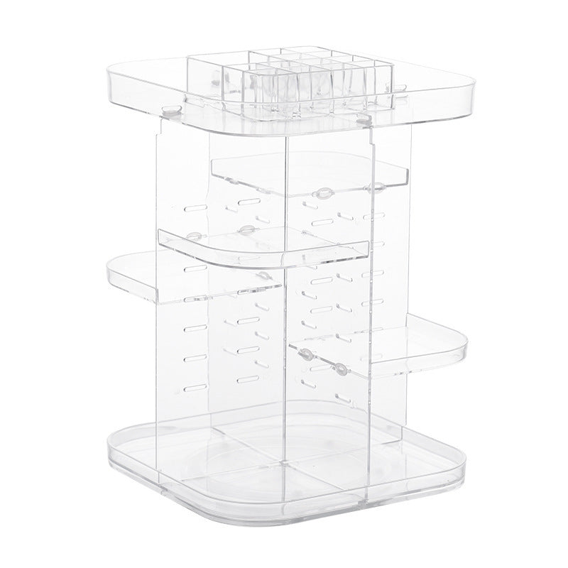 Rotating Acrylic Cosmetic Storage Box Transparent