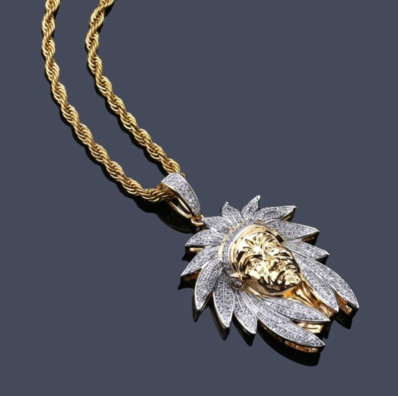 Indian Headdress Pendant Jewelry Chain
