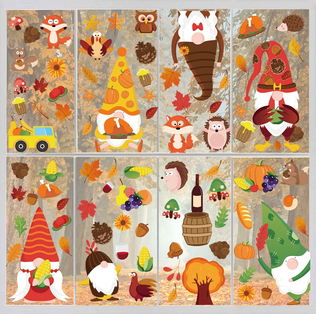 Thanksgiving Window Stickers Party Gathering Static