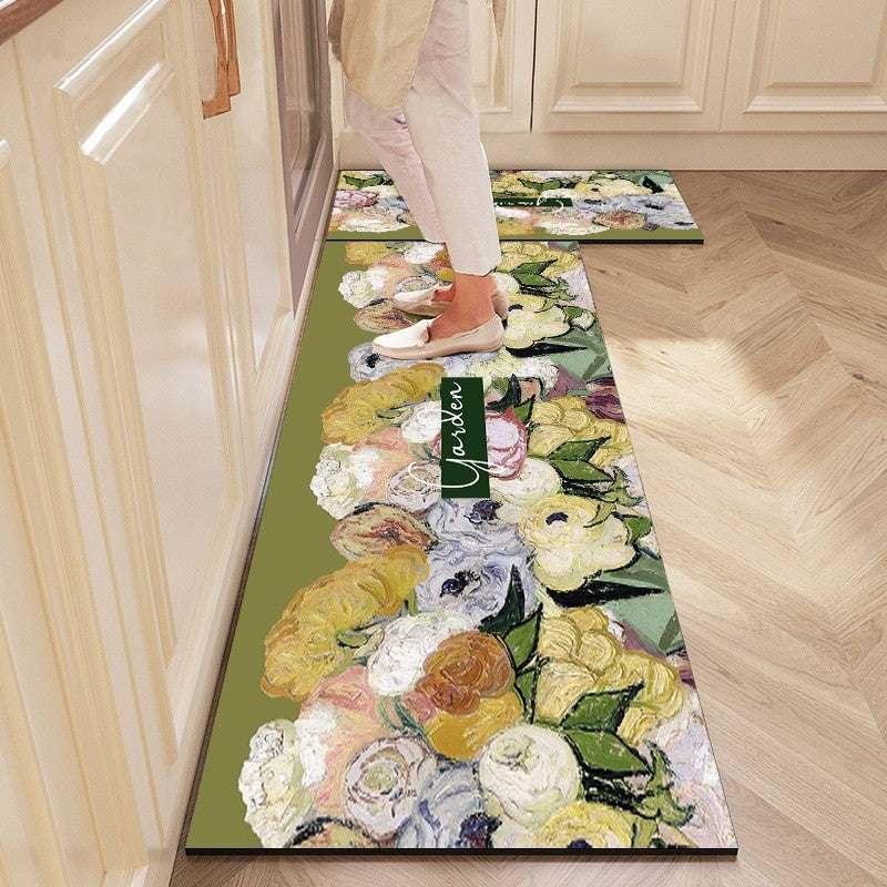 Kitchen New Diatom Mud Absorbent Oil-absorbing Foot Mats Non-slip Dirt-resistant Carpet