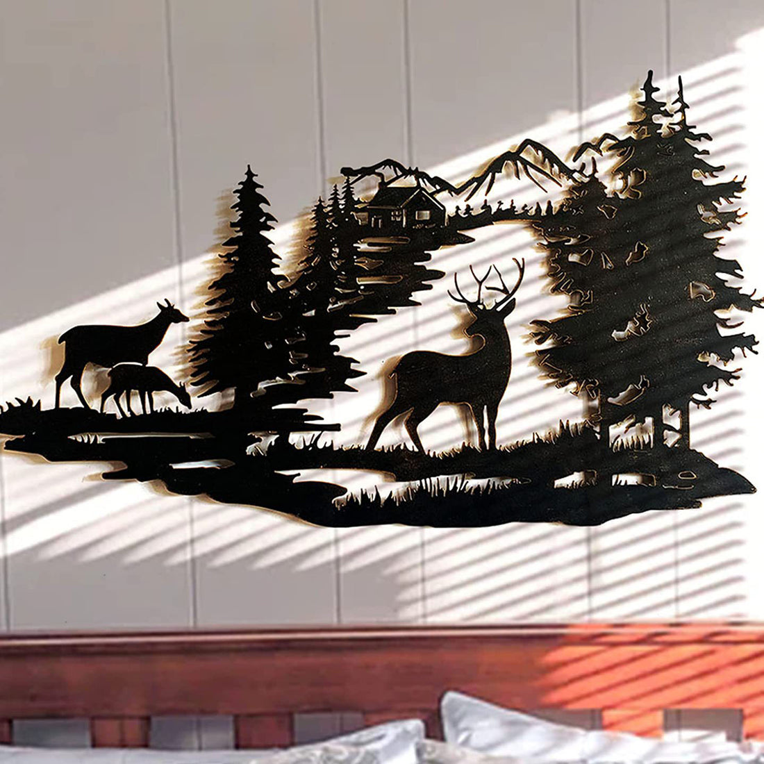 Metal Wall Forest Deer Home Decoration Crafts