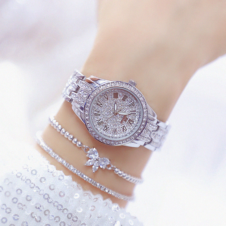 High-end linked watch full diamond female watch