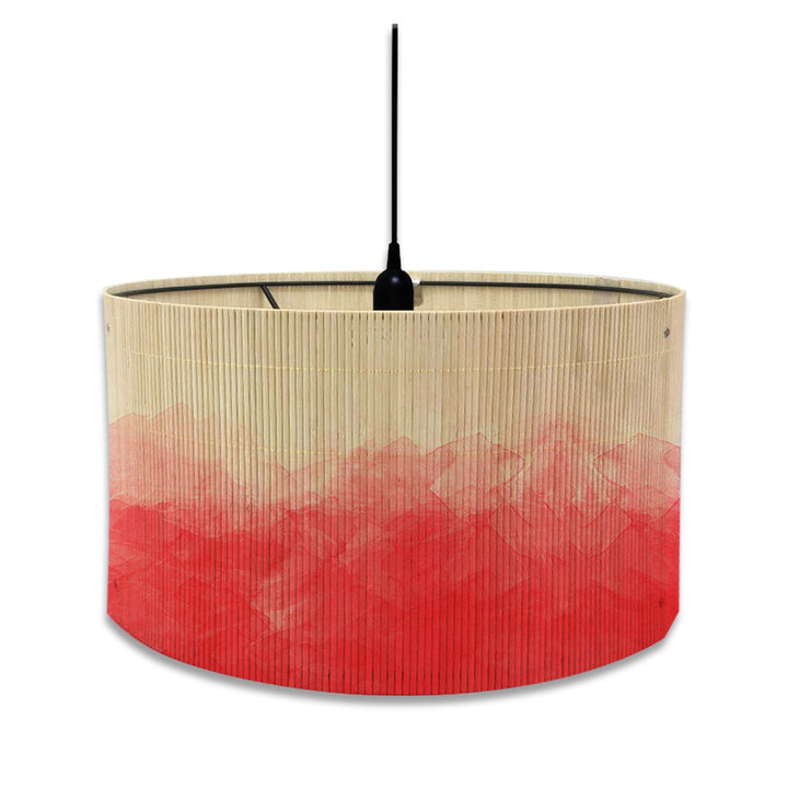 European Watercolor Gradient Printing Abstract Bamboo Lampshade Home Decoration E27 Screw Mouth