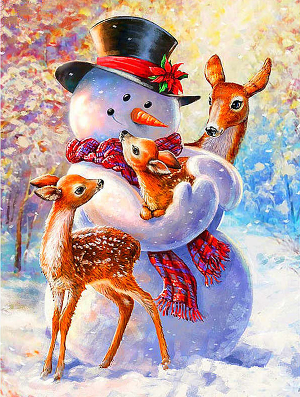 Cartoon Snowman Diamond Painting Santa Home Decoration