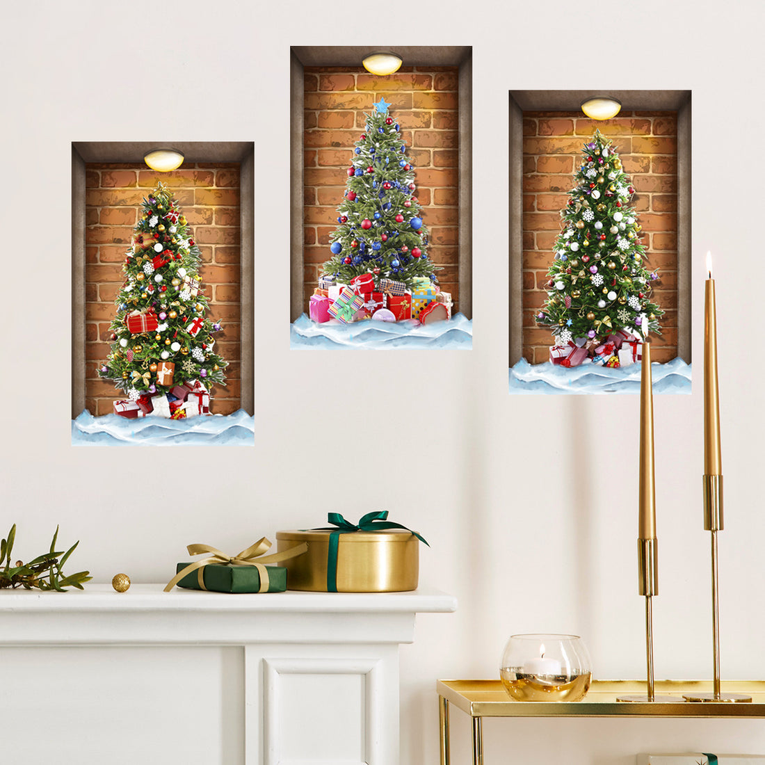 Christmas Tree Gift Atmosphere Decorative Wall Stickers