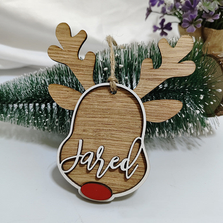 Christmas Tree Holiday Home Decoration Wooden Pendant