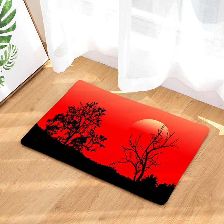 Digital printing flannel floor mat door mat bathroom absorbent non-slip cushion seat cushion carpet