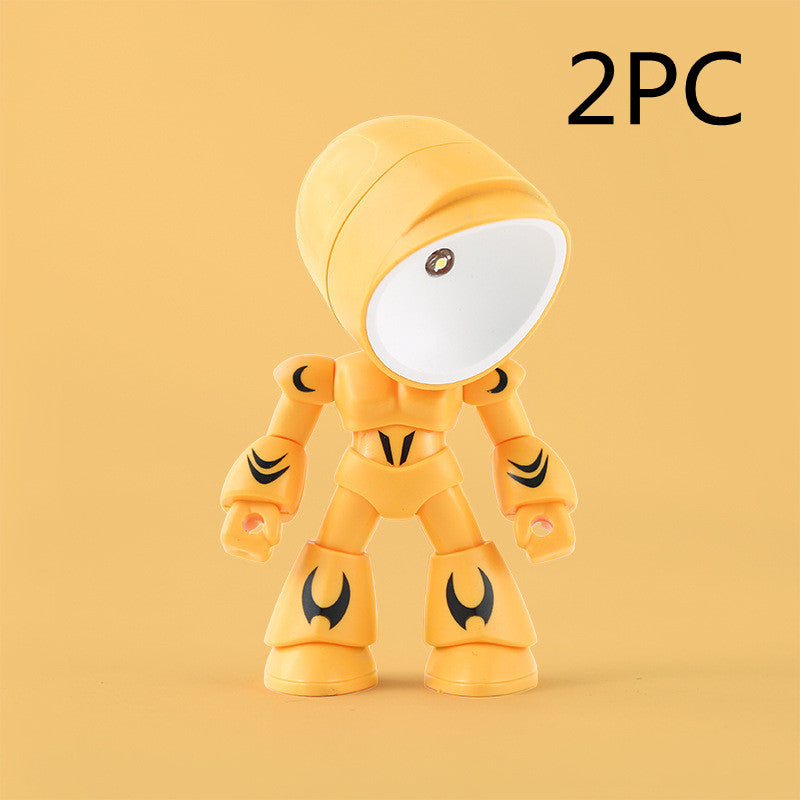 Cute LED Hero Table Lamp Mini Portable Cool Mecha Cute Robot Night Light Bedroom Home Decoration Kids Boys Gifts