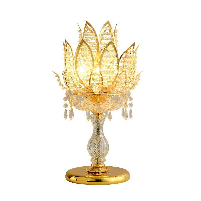 Lotus Zen Golden Crystal Lamp