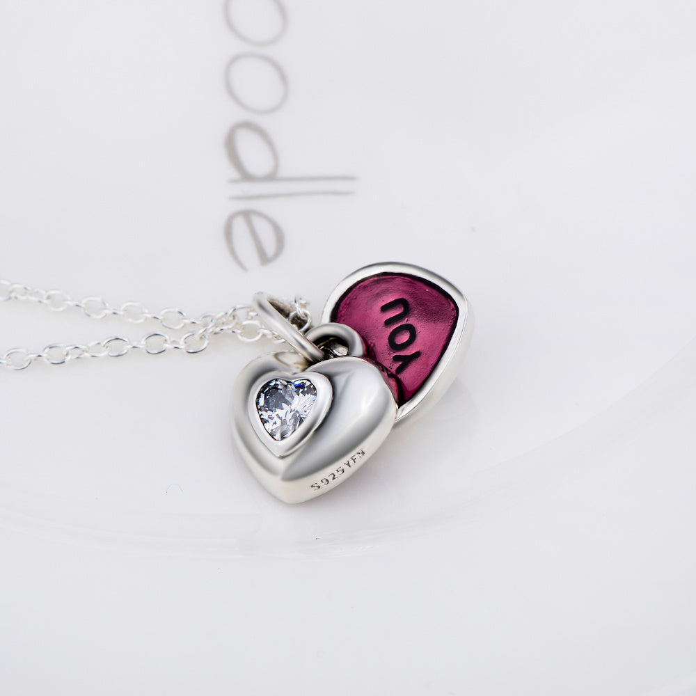 Ladies Simple Fashion 925 Heart Pendant Necklace