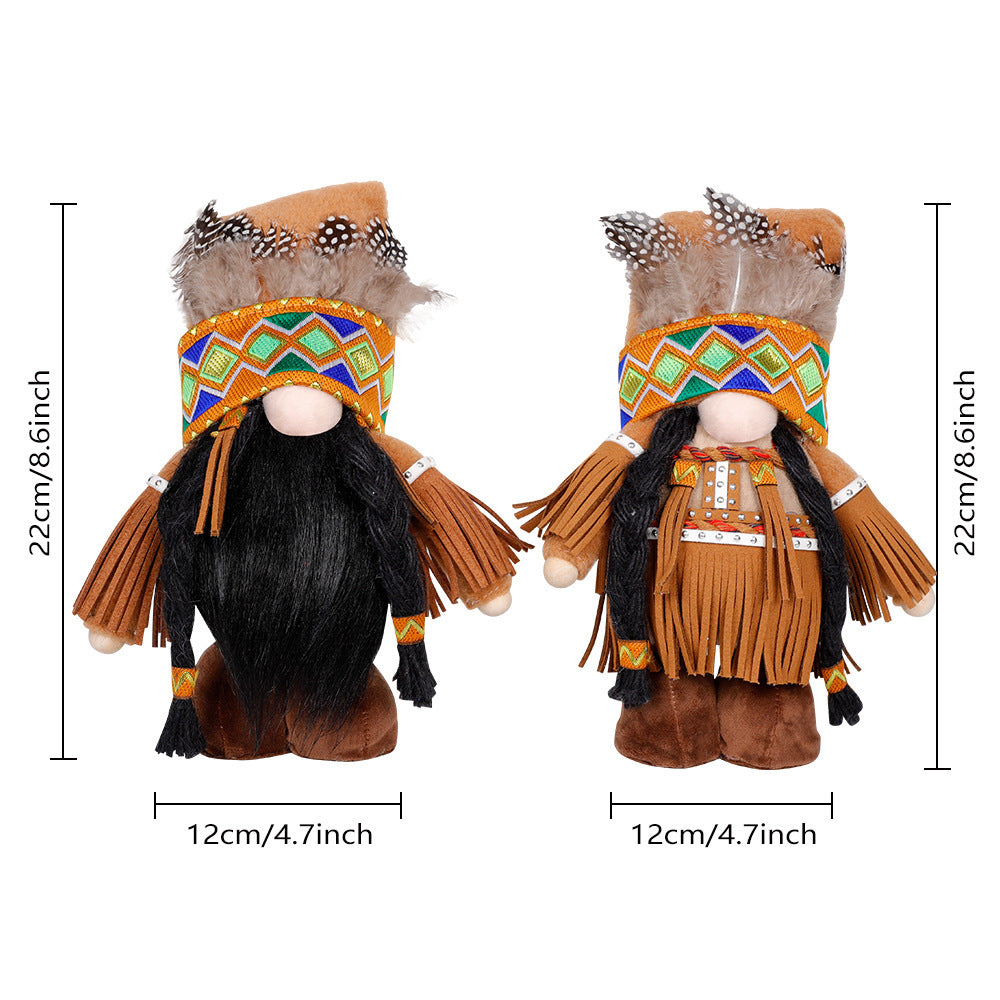 Thanksgiving Decoration Indian Faceless Doll Ornaments