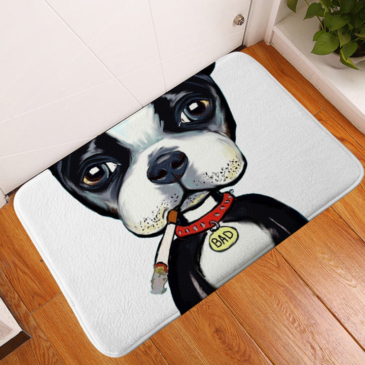 Pet dog flannel floor mat door mat printing foot mat anti-slip mat carpet