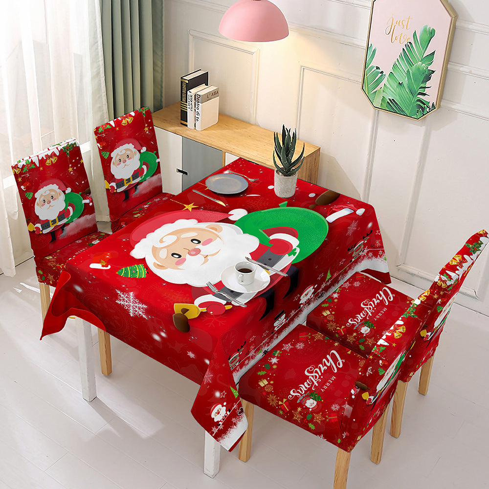 Christmas tablecloth chair cover