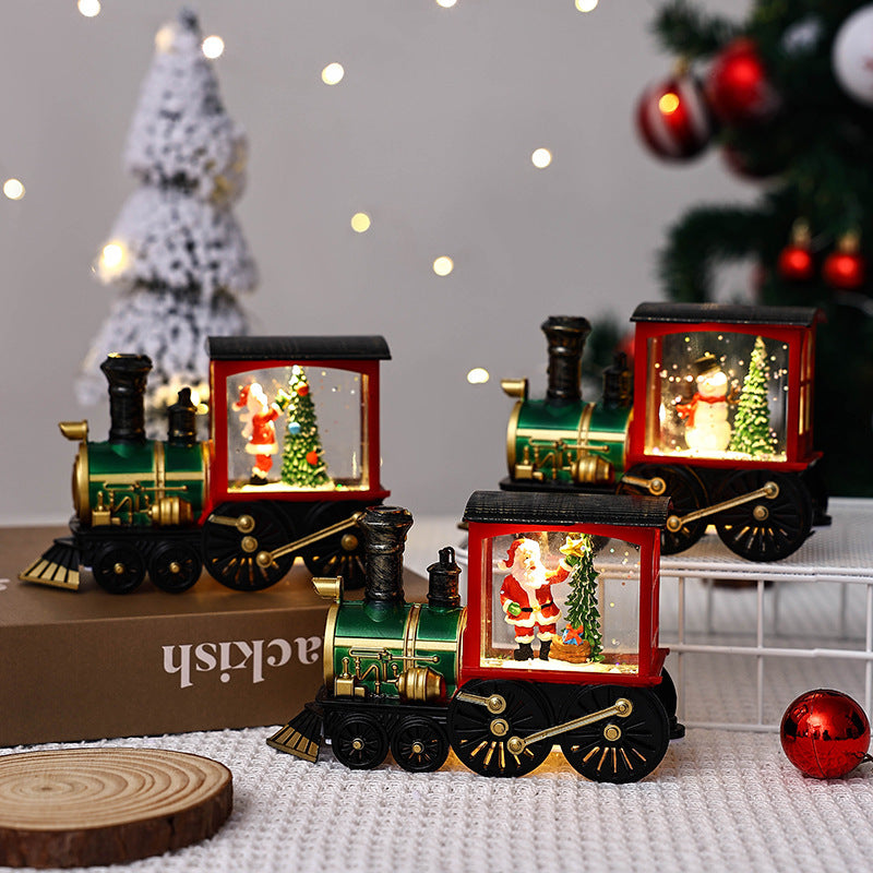 Christmas Gift Train Decoration Small Night Lamp