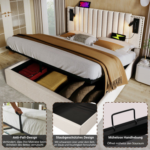 Cotton Panel Material Storage Bed Frame