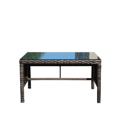 Outdoor Patio Furniture 1 Coffee Table With Clear Tempered Glass