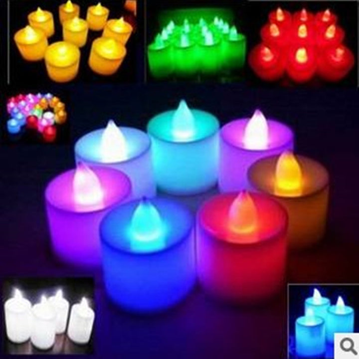 1PC Mini Colorful Romantic Electronic LED Candle Light For Party Wedding Candels Safety Home Decoration Hot Sale 50p