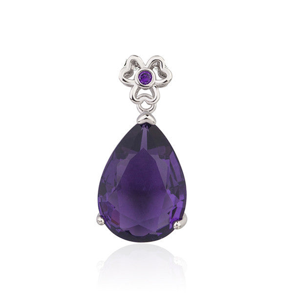 Women's Drop-shaped Amethyst Necklace Jewelry Gift