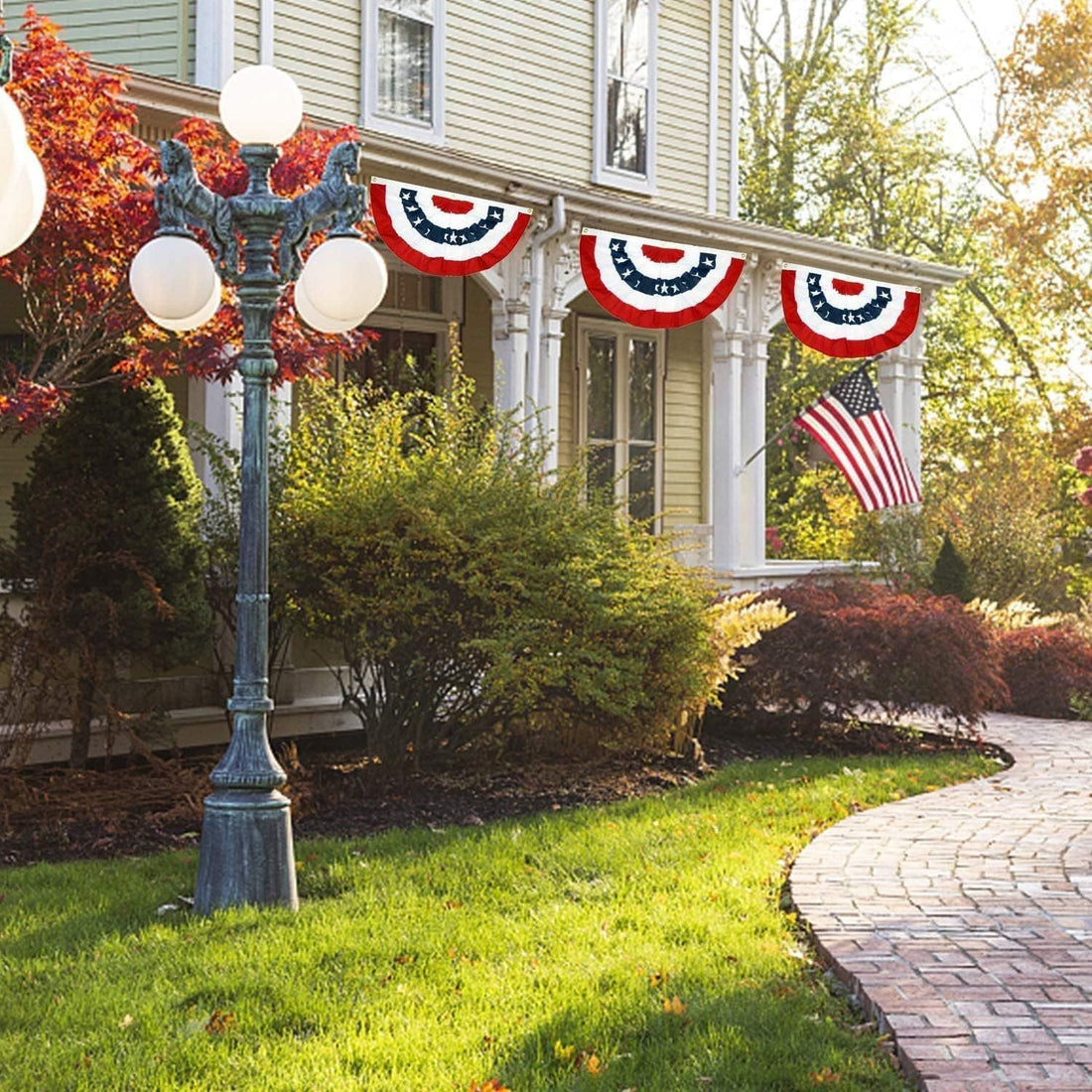 American Independence Day Decorations Pleated Semicircle Flag Outdoor