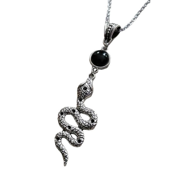 Factory New Product Snake-shaped Necklace Pendant Retro