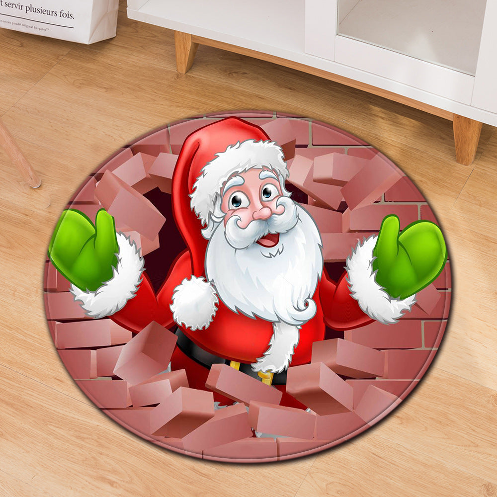 Home Non-slip Round Christmas Festive Doormat