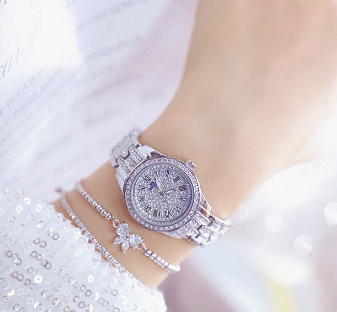 High-end linked watch full diamond female watch