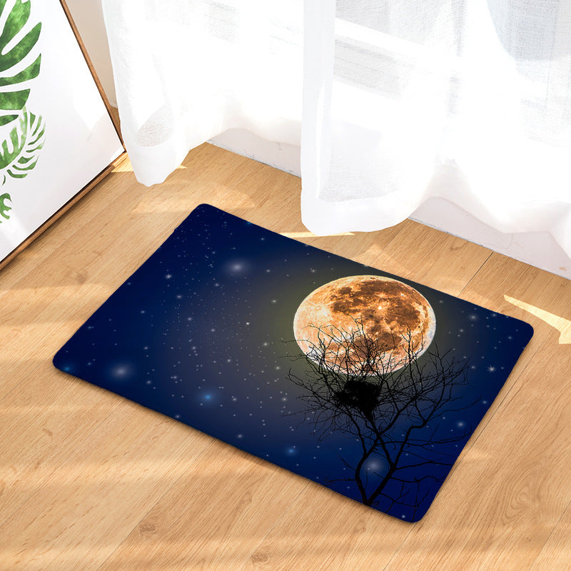 Digital printing flannel floor mat door mat bathroom absorbent non-slip cushion seat cushion carpet