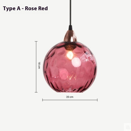 Modern Simple Color Water-wave Glass Ball Chandelier