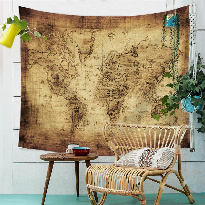 Home Decoration World Map Tapestry Beach Towel