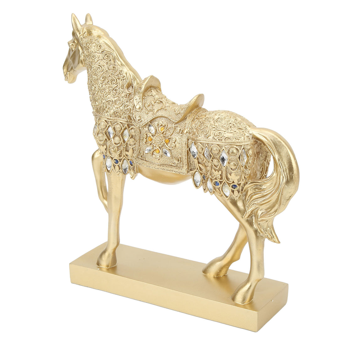 Golden Horse Decor Animal Art Horse Figurine and Statue Ornament for Home Office