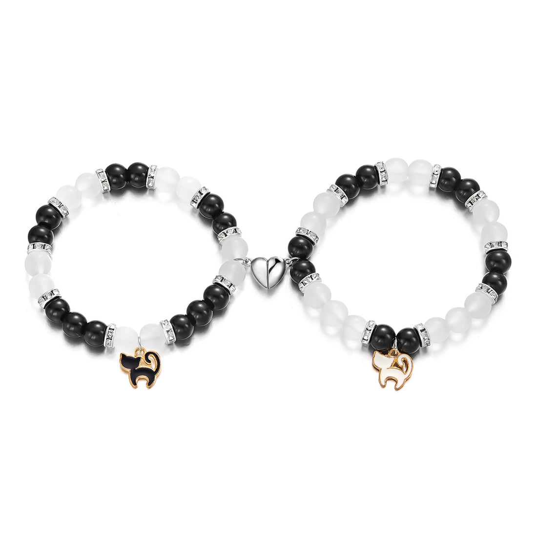 Black And White Cat Bracelet Fashion Love Magnetic