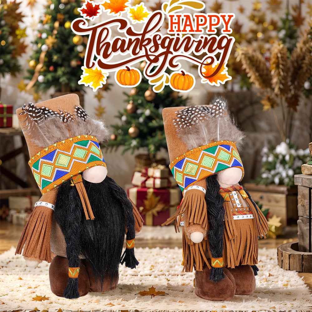 Thanksgiving Decoration Indian Faceless Doll Ornaments