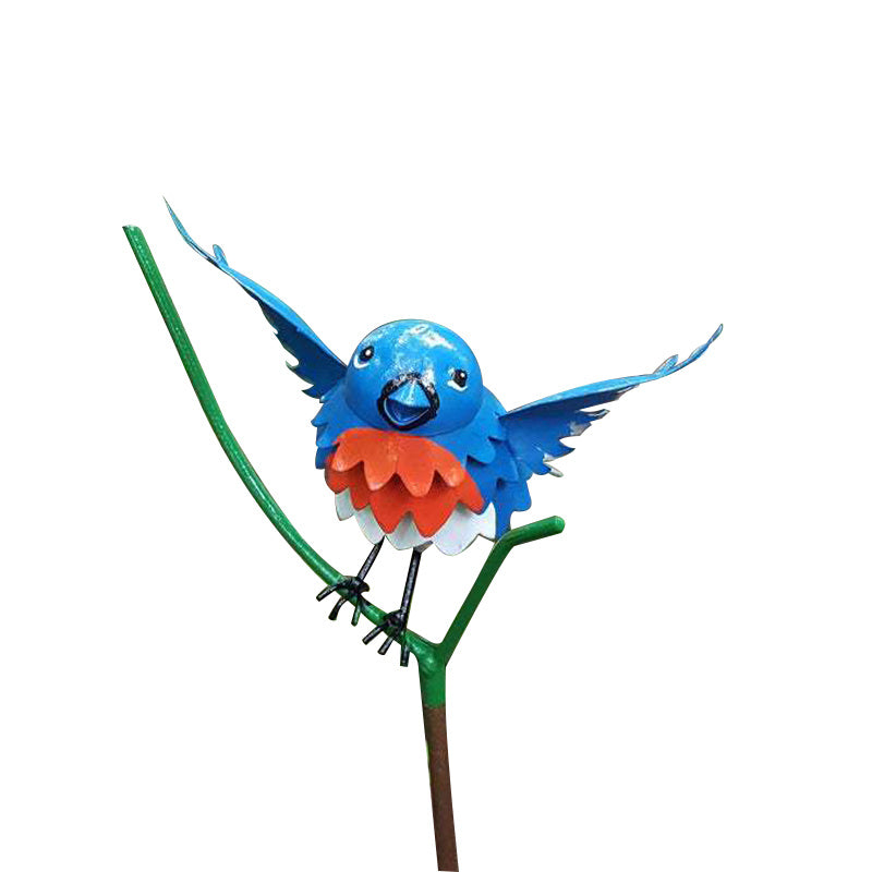 Flat Style Garden Branch Plug-in Decoration Creative Articraft Bird Model Figurine Animal Bird Miniature Home Garden Ornament