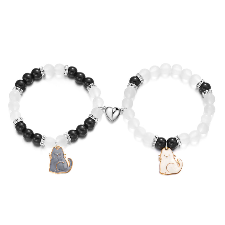 Black And White Cat Bracelet Fashion Love Magnetic