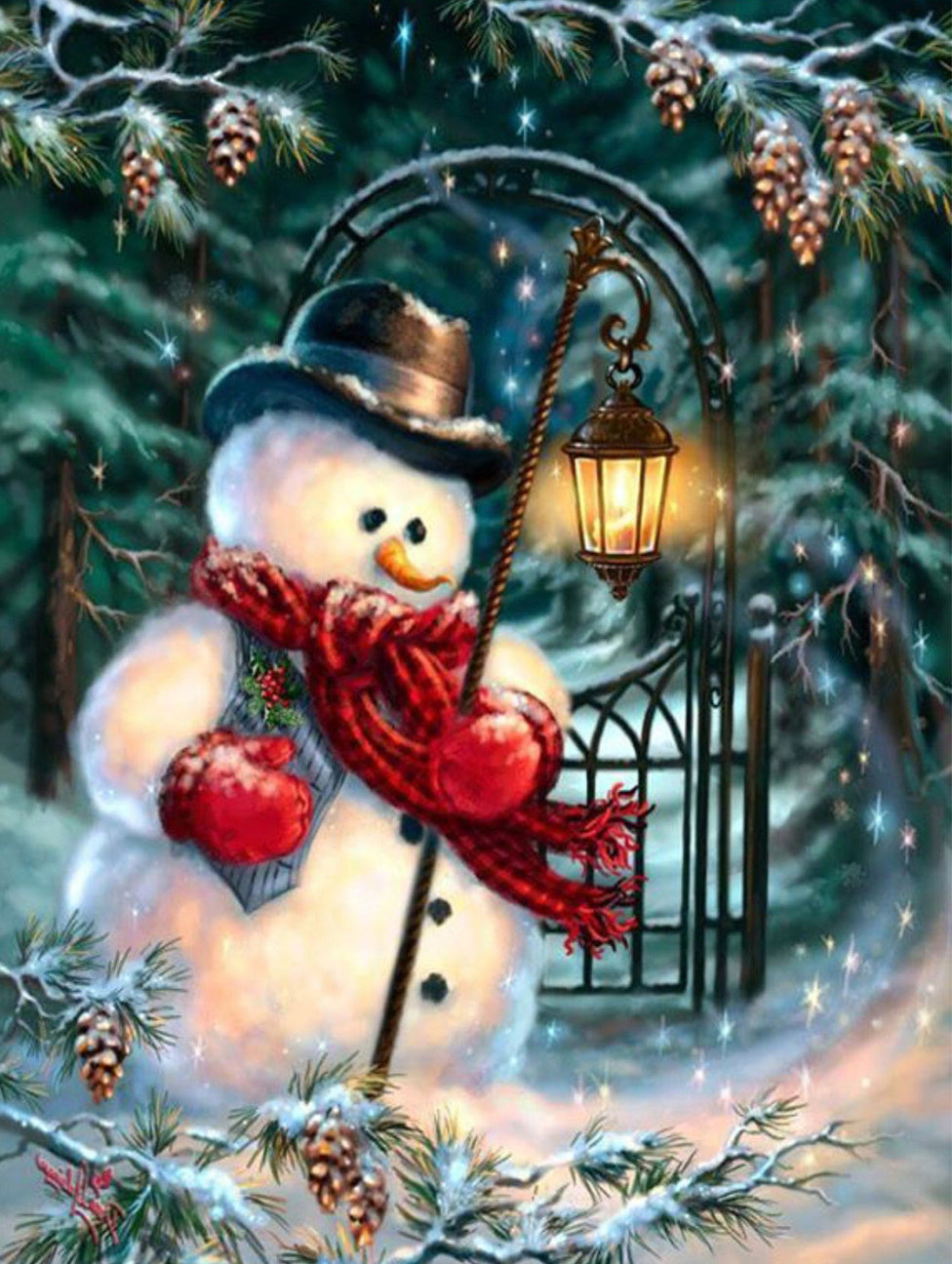 Cartoon Snowman Diamond Painting Santa Home Decoration