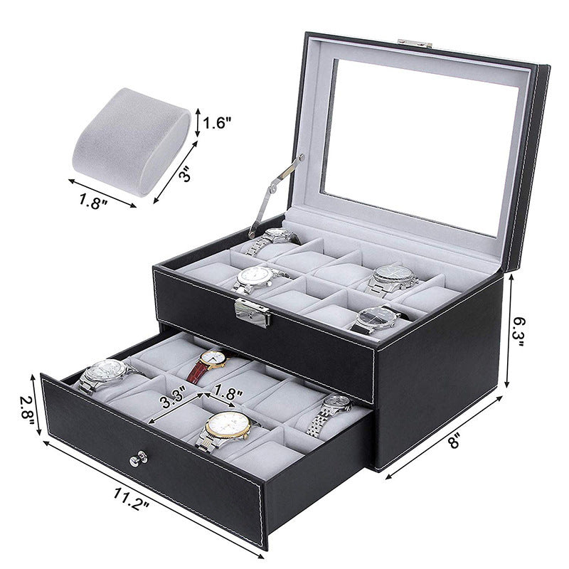 PU Leather Watch Box Storage Display