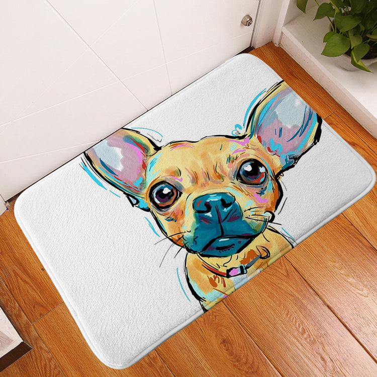 Pet dog flannel floor mat door mat printing foot mat anti-slip mat carpet