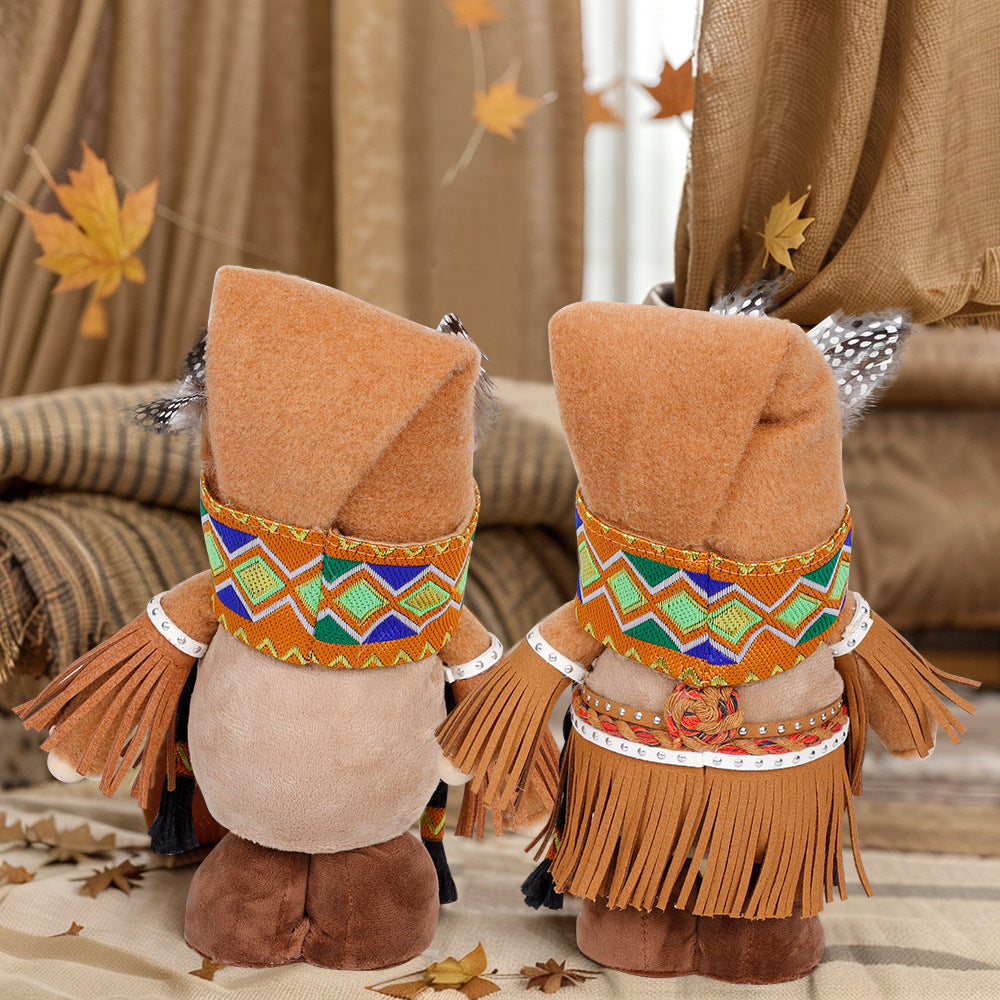 Thanksgiving Decoration Indian Faceless Doll Ornaments