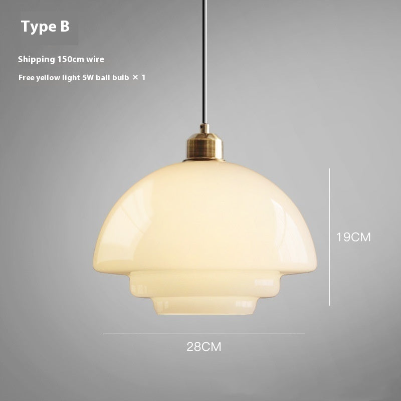 Modern Minimalist Lamps Creative Cream Style White Glass Chandelier