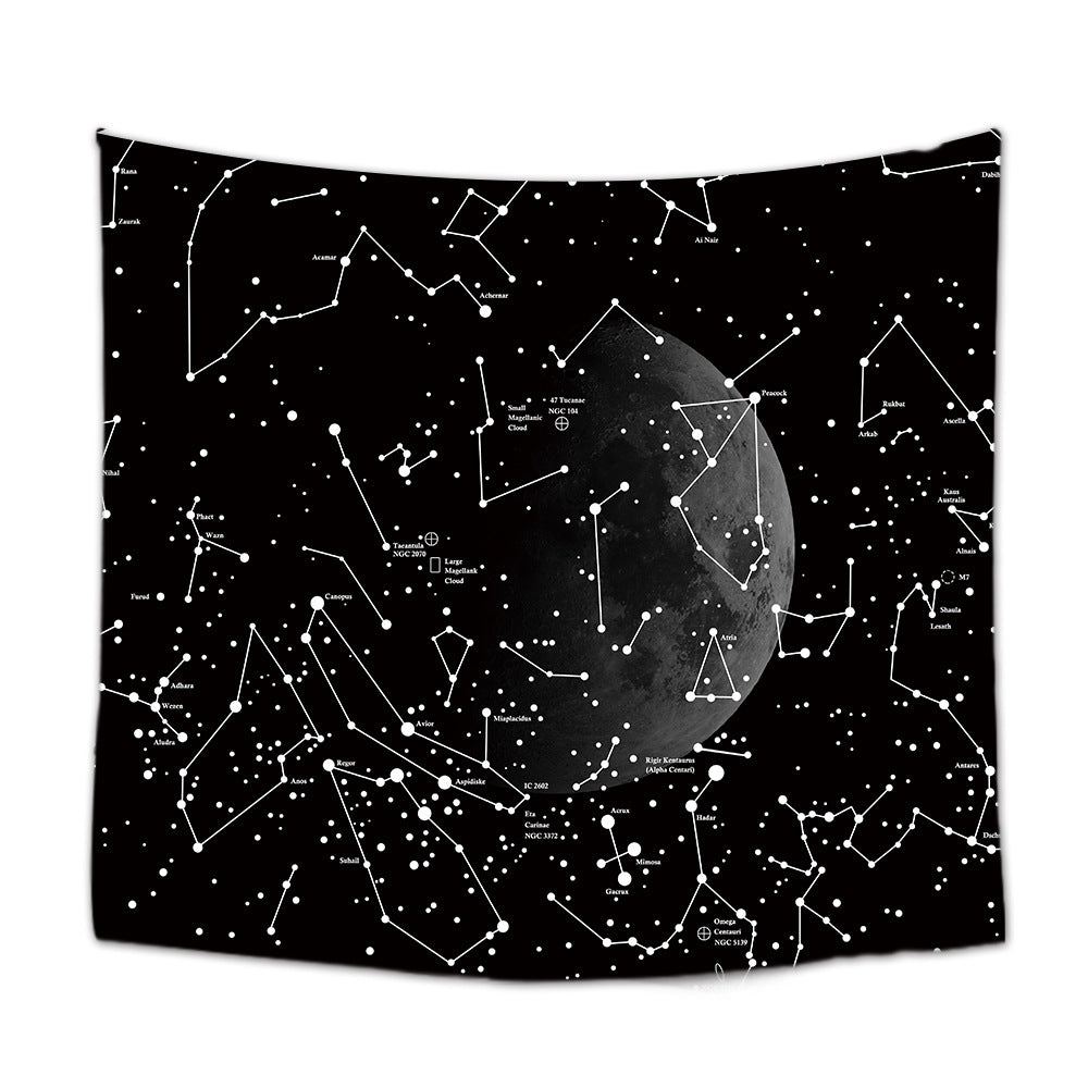 Home Decoration Universe Moon Print Hanging Cloth