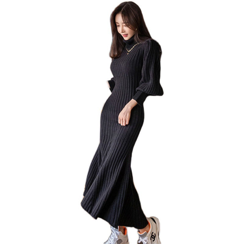 Korean-style Slim-fit Dress With Belt