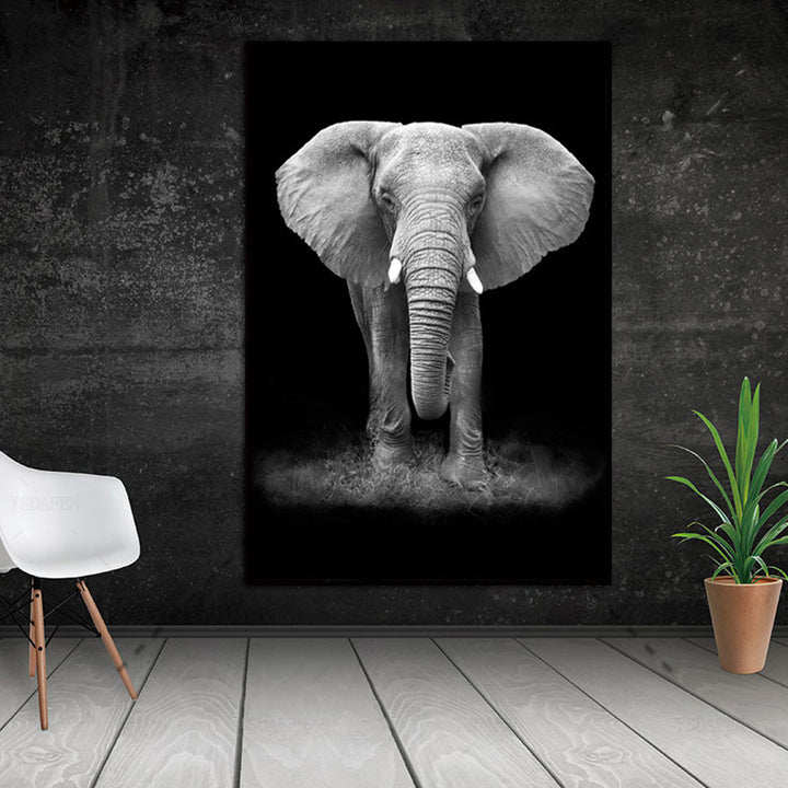 Home decoration inkjet oil painting single elephant